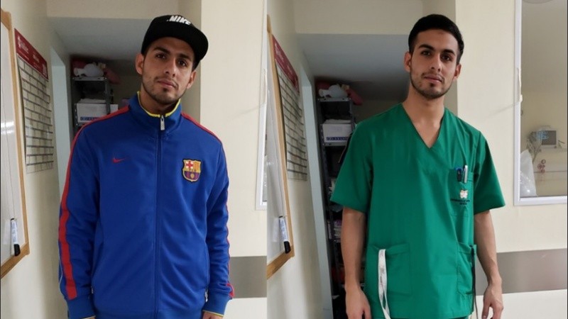 Lautaro tiene 22 años y trabaja en la Clínica de Avellaneda.