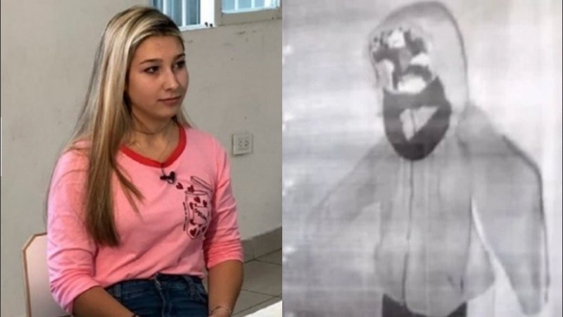 Una foto de Nahir y otra, borrosa, del muñeco que le incautaron.