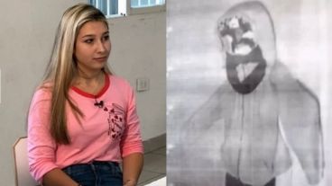 Una foto de Nahir y otra, borrosa, del muñeco que le incautaron.