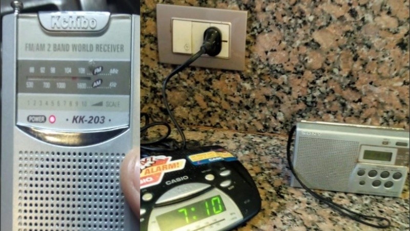 Los oyentes mandaron decenas de fotos de sus radios a pila. 