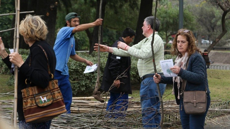 Unas mil personas se acercaron al Parque Independencia a buscarse un arbolito. decenas de personas fueron a buscar un ejemplar gratis al Parque Independencia.