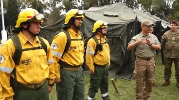 La brigada argentina, preparada pero sin viajar.