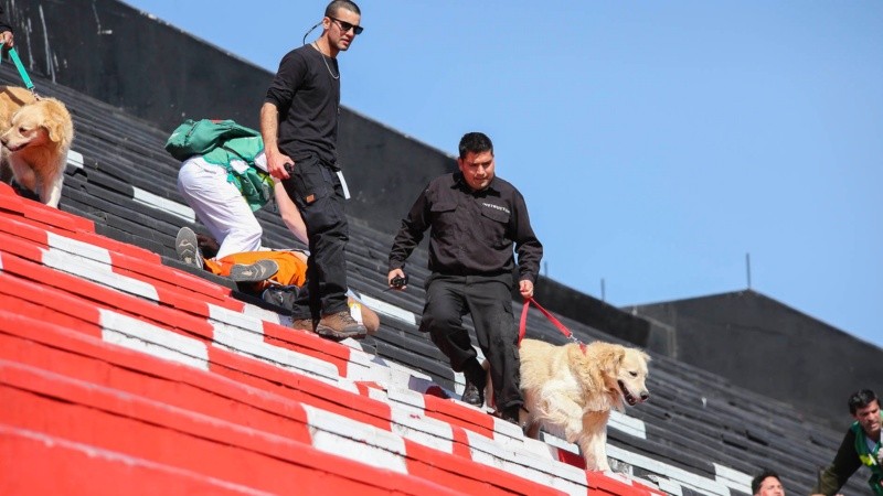 Así fue el simulacro en la cancha de Newell´s.