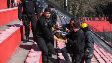 Así fue el simulacro en la cancha de Newell´s.