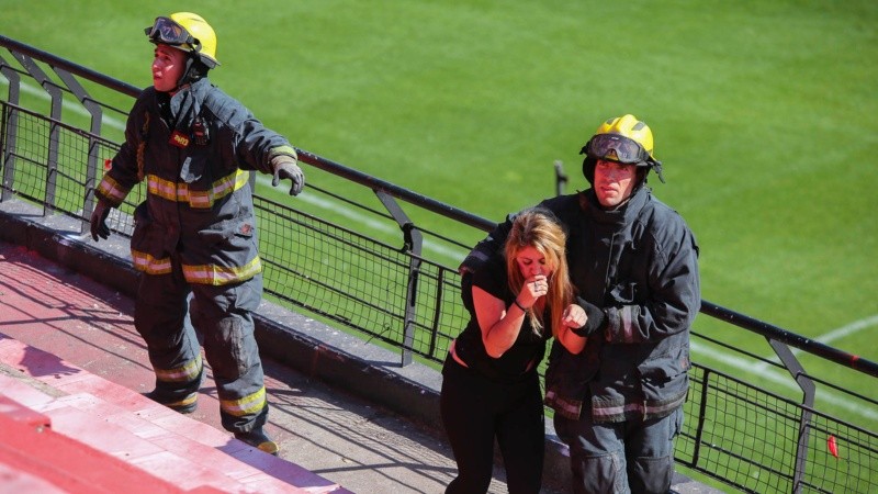 Así fue el simulacro en la cancha de Newell´s.