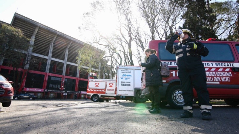 Así fue el simulacro en la cancha de Newell´s.