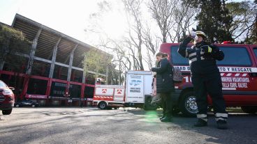 Así fue el simulacro en la cancha de Newell´s.