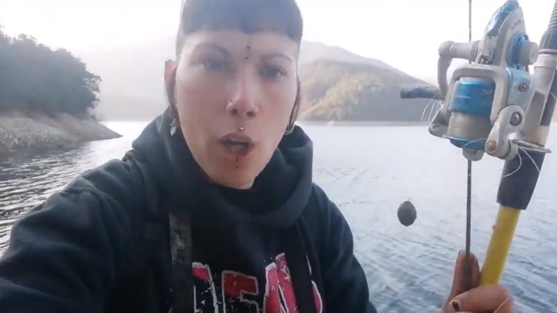 Una de las integrantes de la agrupación española Almas Veganas. 