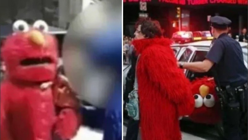 No es el primer hombre disfrazado de Elmo que queda detenido en el corazón de Nueva York.