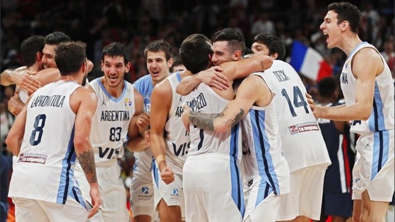 El festejo no tiene fin. Argentina, en la final del Mundial.