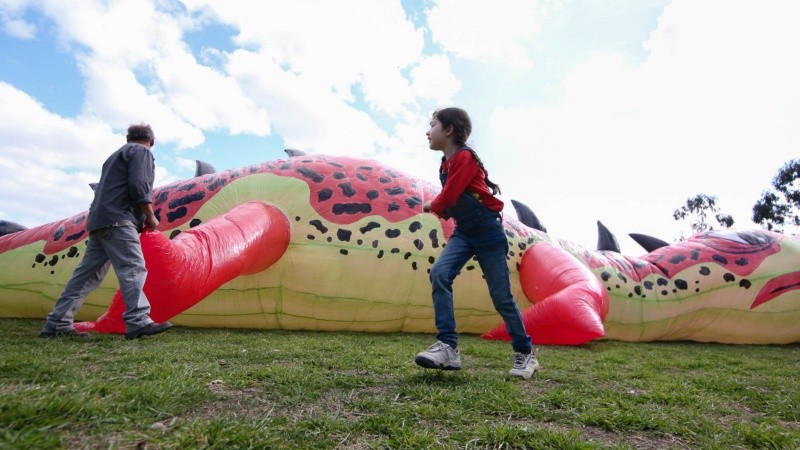 El Festival Internacional de Barriletes arrancó con buen tiempo y mucha gente en su primer día en el parque Scalabrini Ortiz.