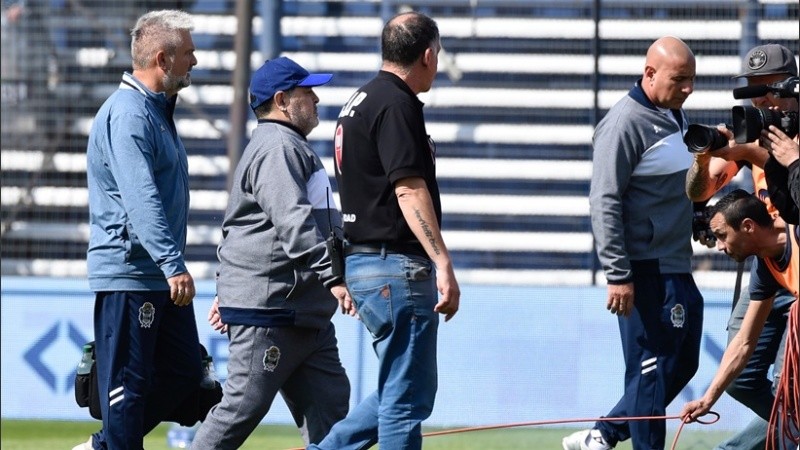 Diego al llegar a la cancha.