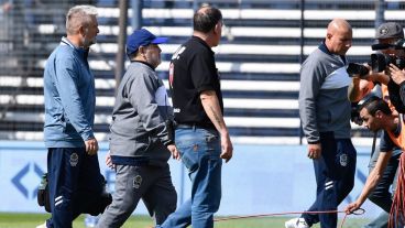 Diego al llegar a la cancha.