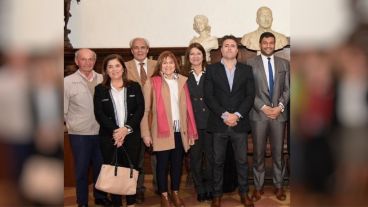 Parte de la delegación de la Federación de Amigos de Museos en Rosario.