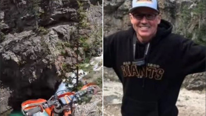 En el video se ve como Rick cae en un yacimiento de agua desde gran altura.