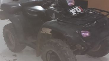 El cuatriciclo que fue encontrado en la casa del letrado.
