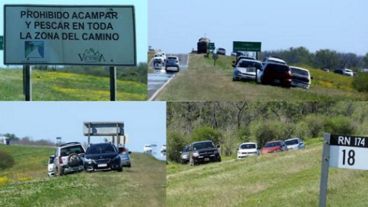 La invasión de autos particulares en zonas donde está prohibido acceder y acampar.