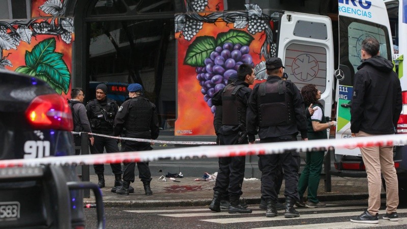 La policía en el lugar del hecho este martes por la tarde.