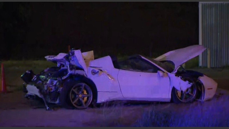 Así quedó la Ferarri blanca.