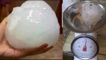 Las piedras provocaron importantes destrozos en Rufino.