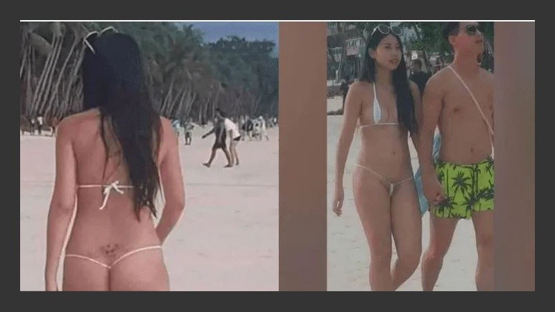 Varias personas que se encontraban en la playa se sorprendieron con la vestimenta de la mujer.