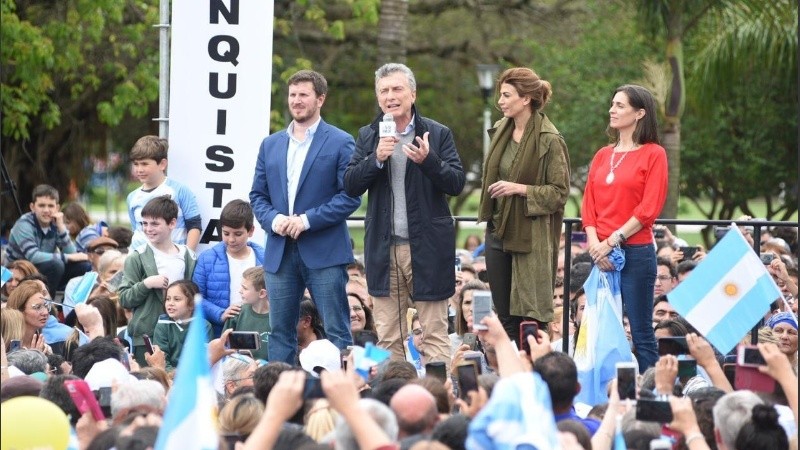 Macri en la marcha en Reconquista este jueves. 