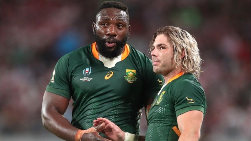 El saludos de Los Springboks tras la victoria.