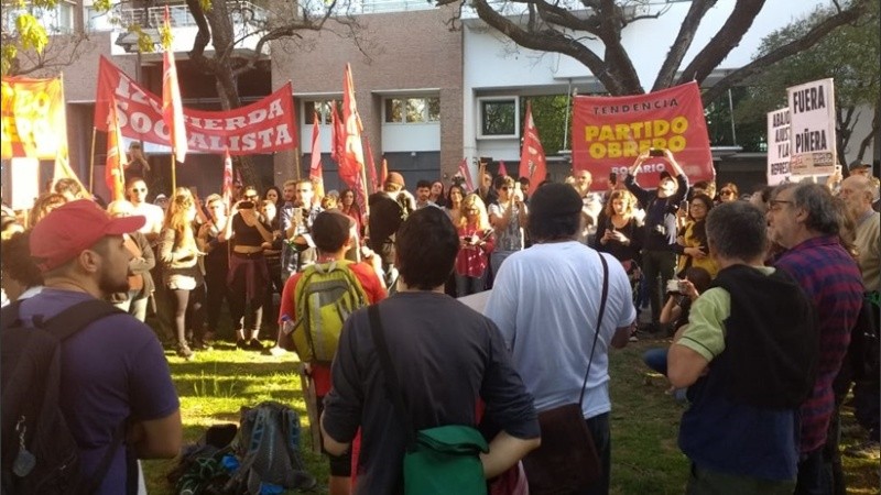 La manifestación por Chile en Rosario.