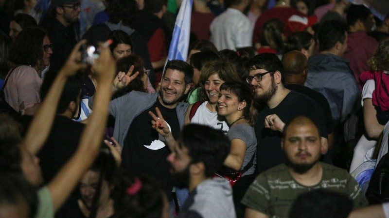 El festejo en el Monumento.