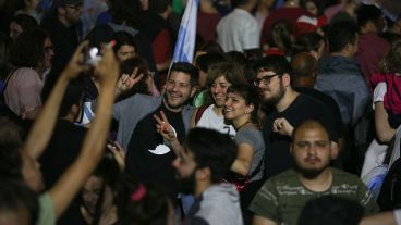 El festejo en el Monumento.