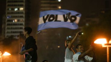 El festejo en el Monumento.
