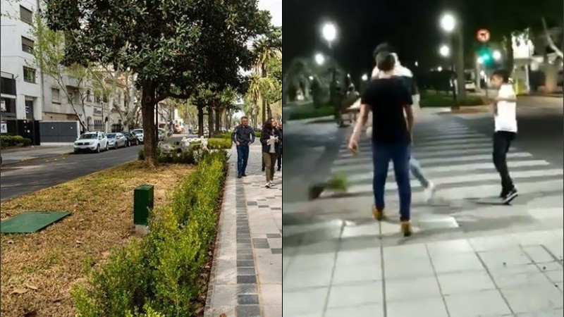 El cantero central nuevo fue vandalizado durante la noche.