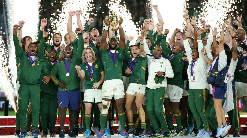 El festejo de Sudáfrica, nuevo monarca del rugby. 