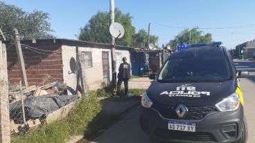 El trabajo de la Policía en la zona del hecho.