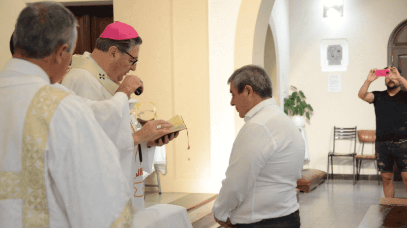 La ceremonia de este sábado con Andrada y Martín.
