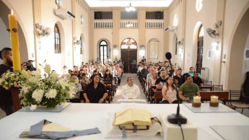 La ceremonia de este sábado con Andrada y Martín.
