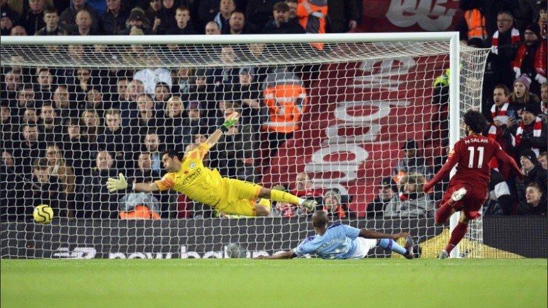 Salah marcó el segundo antes del primer cuarto de hora.