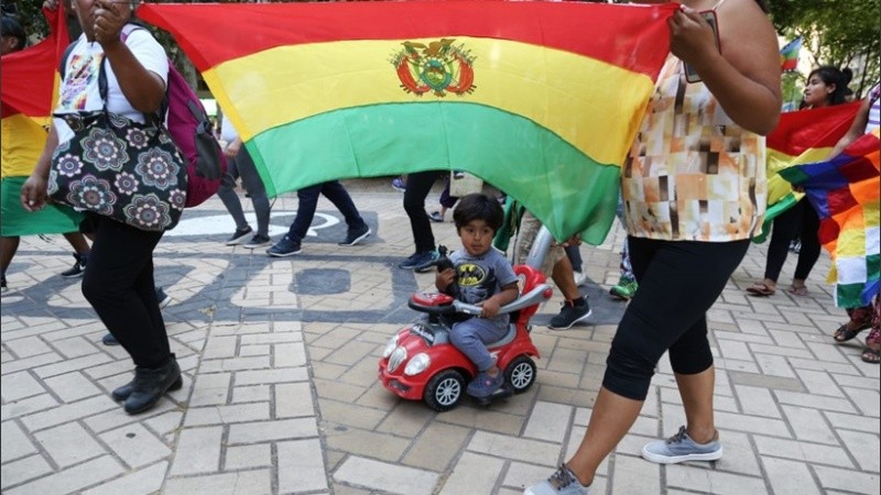 La marcha en respaldo al pueblo boliviano.