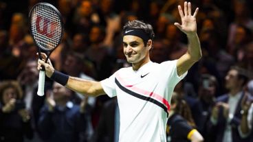 Federer volvió a festejar este domingo.