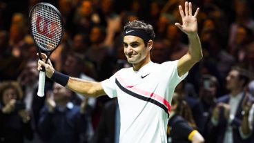 Federer volvió a festejar este domingo.