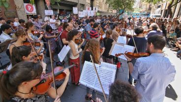 Rossini, Márquez y Gianneo para reclamar por trabajo digno.