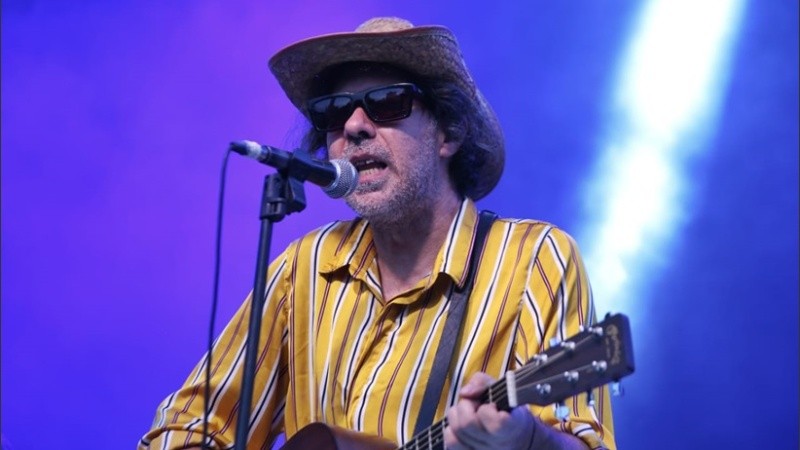 Coki durante el show gratuito.