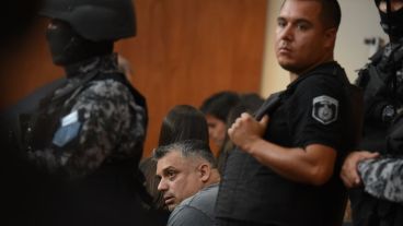 Fuerte custodia policial en las audiencias que comenzaron este viernes.