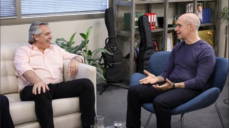 El encuentro de Alberto Fernández con Horacio Larreta. 