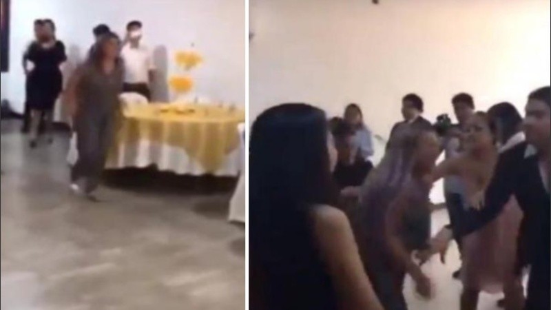 Los invitados terminaron sacando de la ceremonia a la ex.