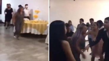 Los invitados terminaron sacando de la ceremonia a la ex.