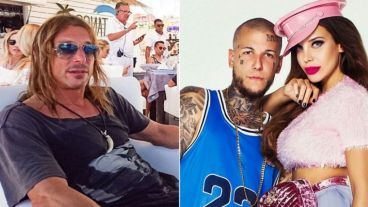 Claudio Caniggia y sus hijos Alex y Charlotte.