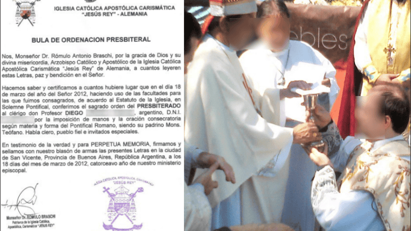 En 2013, Monseñor Braschi, un sacerdote excomulgado, lo declaró prebístero.