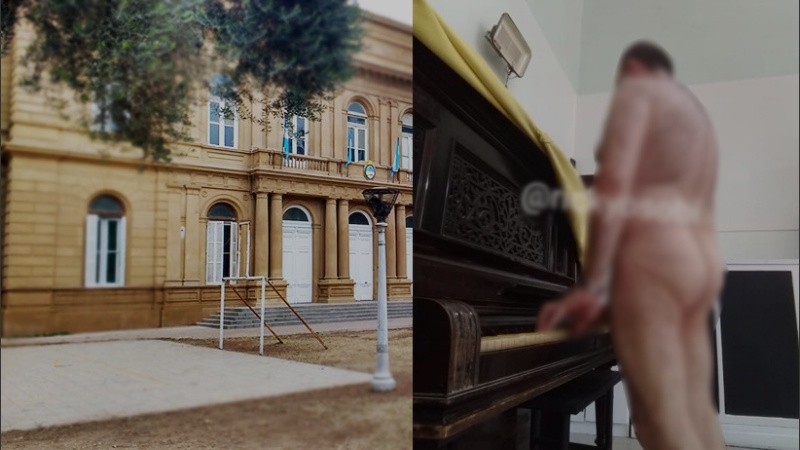 El docente se filmó desnudo y masturbándose sobre el piano de la escuela Normal 1.