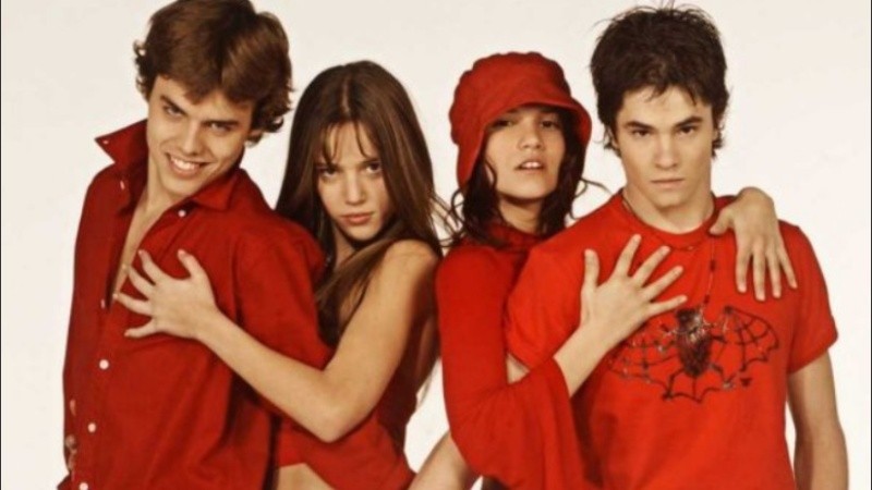 Benjamín Rojas, Luisana Lopilato, Camilia Bordonaba y Felipe Colombo, en tiempos de 